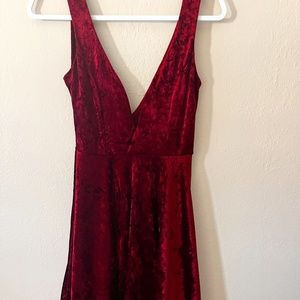 Maroon Velvet Dress